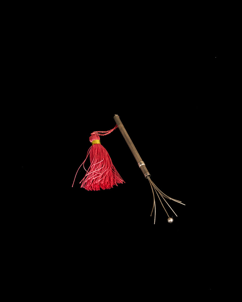 Cylindrical Cocktail Stirrer with Pink Tassel