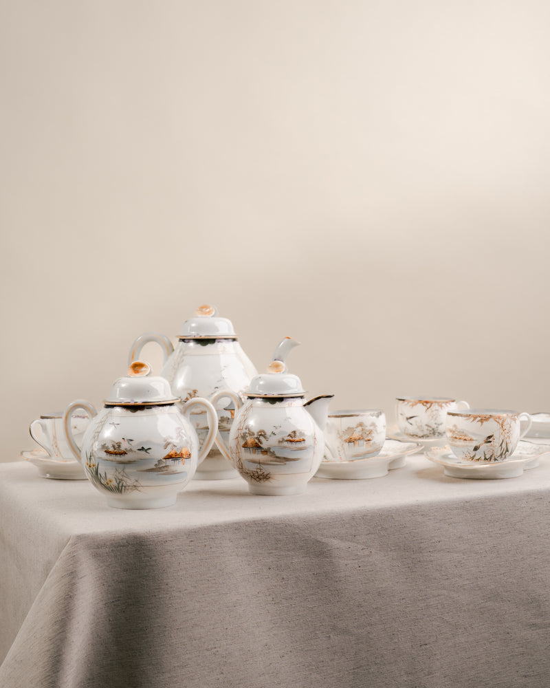 Juego de Té de Porcelana Japonesa de Kutani