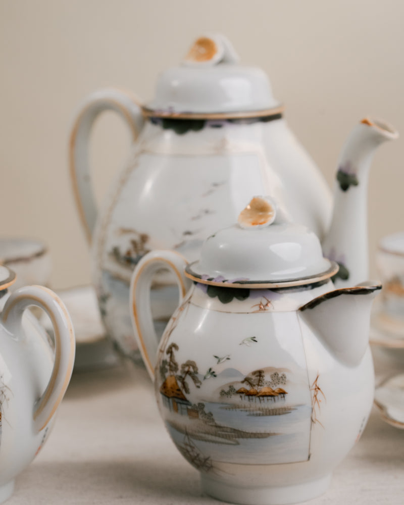 Juego de Té de Porcelana Japonesa de Kutani
