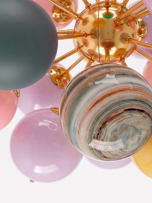 Lámpara Sputnik Bubble Pastel Polícroma en Cristal de Murano