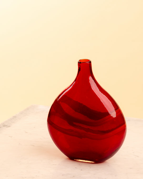 Jarrón Ágata Rojo Soplado de Murano