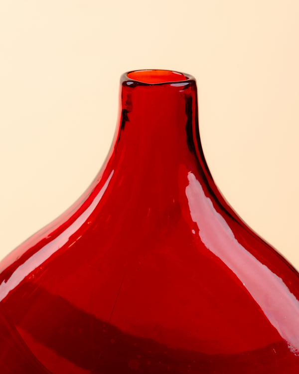 Jarrón Ágata Rojo Soplado de Murano