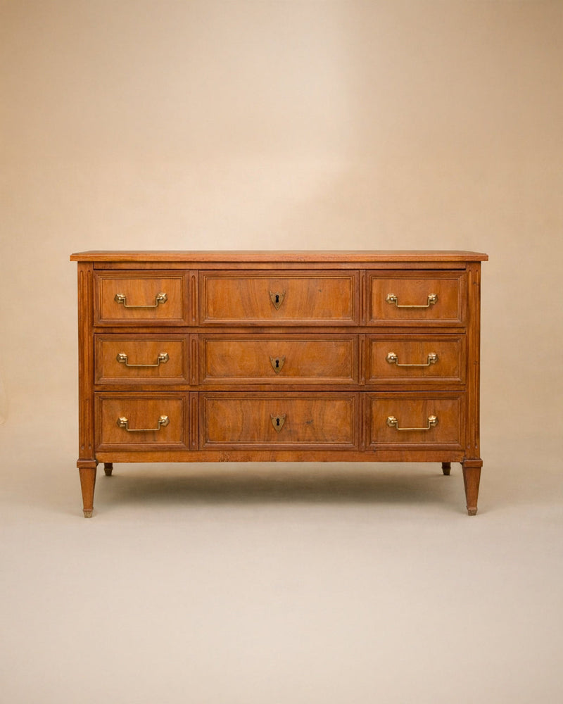 Cómoda Directorio de Madera de Nogal lavada, Francia S.XVIII