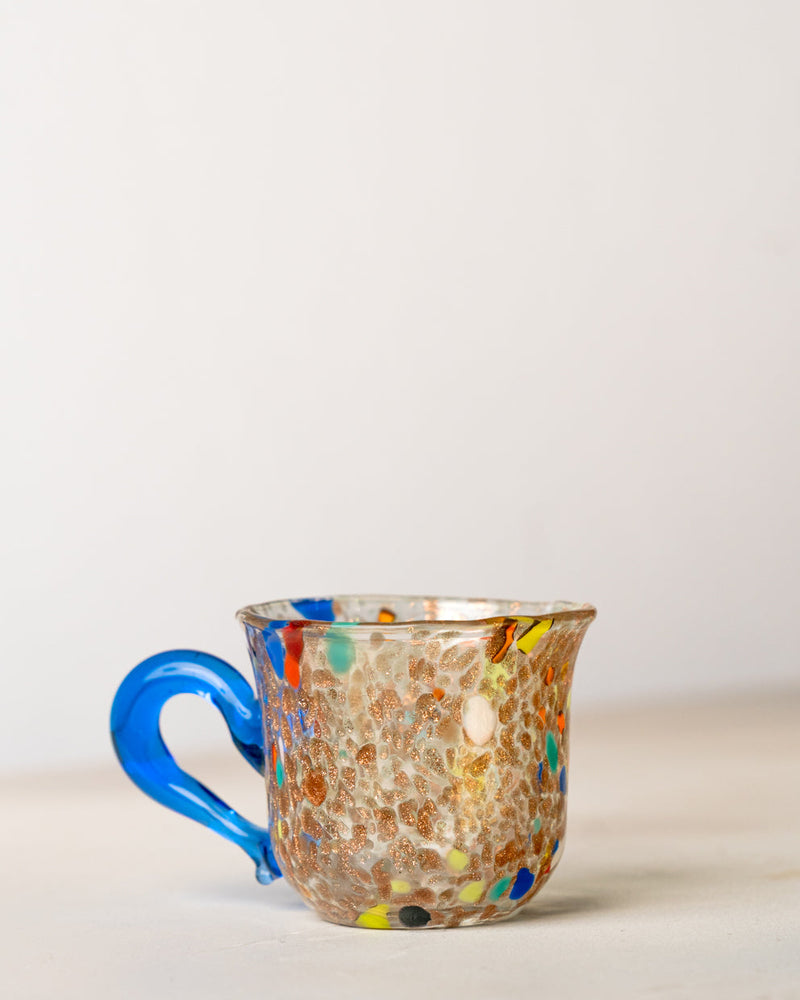 Set de 4 Tazas de Café Cristal de Murano con Aventurina y Macchia