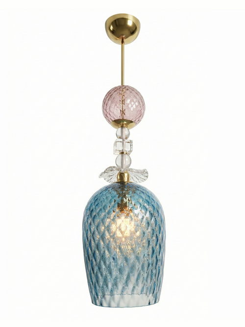 Lámpara Colgante Caleidoscopio en Latón y Cristal de Murano
