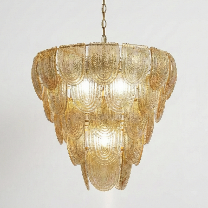 Lámpara Art Decó de Murano Dorado 5 Pisos