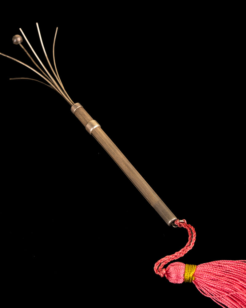 Cylindrical Cocktail Stirrer with Pink Tassel