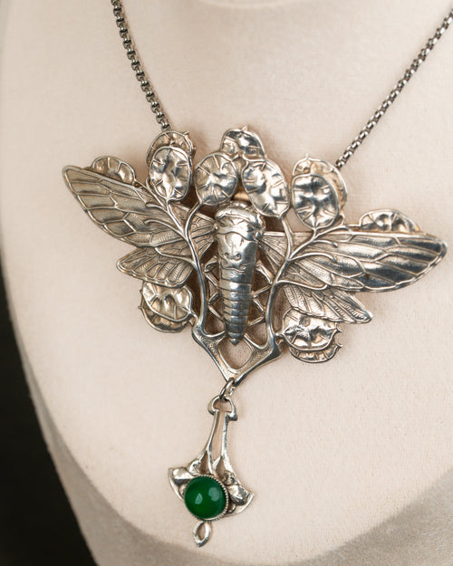 Art Nouveau Sculptural Scarab Pendant