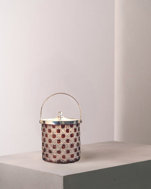 Cut Glass and Metal Ice Bucket