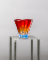 Jarrón Escultórico de Cristal de Murano Fuego y Azur Antonio Salviati