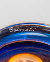 Jarrón Escultórico de Cristal de Murano Fuego y Azur Antonio Salviati