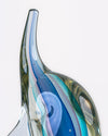 Escultura Murano Delfín Azur y Aguamarina Cristal Sommerso