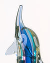 Escultura Murano Delfín Azur y Aguamarina Cristal Sommerso