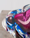 Cenicero Escultórico Flor de Amatista Cristal de Murano Sommerso