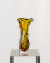 Jarrón de Murano Ámbar y Oliva Escultórico
