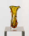 Jarrón de Murano Ámbar y Oliva Escultórico