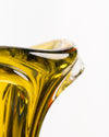 Jarrón de Murano Ámbar y Oliva Escultórico