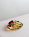 Cenicero triangular agujeros Colores ambar de Cristal Murano
