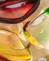 Cenicero triangular agujeros Colores ambar de Cristal Murano