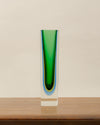 Jarrón de Bloque Sommerso en Verde y Azul Diseño de Flavio Poli