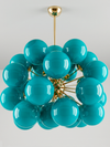Lámpara Sputnik Bubble en Cristal Azul Tiffany y Latón