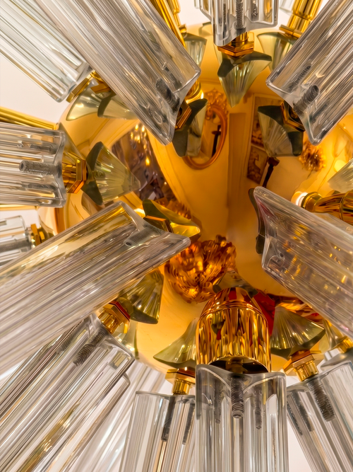 Lámpara Sputnik Triedro en Cristal de Murano Transparente