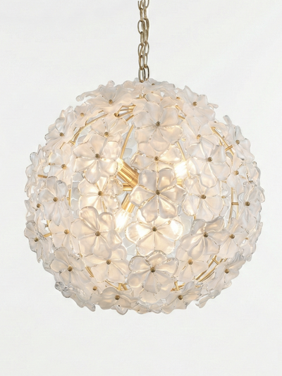 Lámpara de Suspensión Esférica Blossom de Cristal de Murano