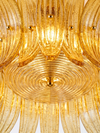 Plafón Palmette en Cristal de Murano Ámbar y Pan de Oro