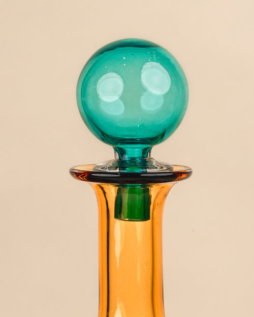 Damajuana Sol de Venecia en Cristal de Murano Ámbar y Turquesa