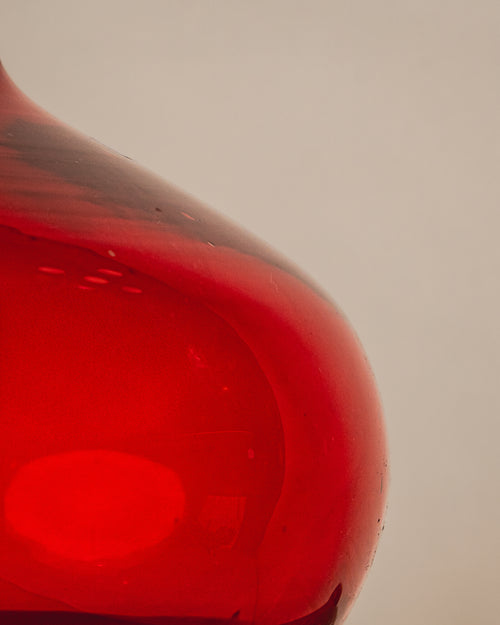 Damajuana en Cristal de Murano Rojo y Ámbar