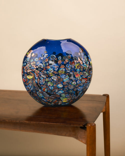 Jarrón Globular Jardín Infinito Cristal de Murano Millefiori