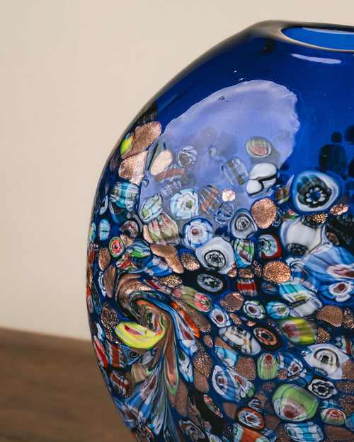 Jarrón Globular Jardín Infinito Cristal de Murano Millefiori