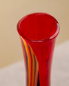 Jarrón de Silueta Goccia en Cristal de Murano Rojo y Veteado
