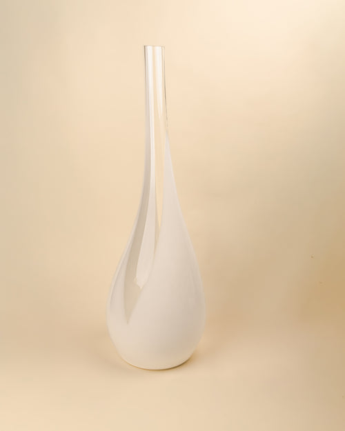 Jarrón Escultórico Goccia en Cristal de Murano Blanco