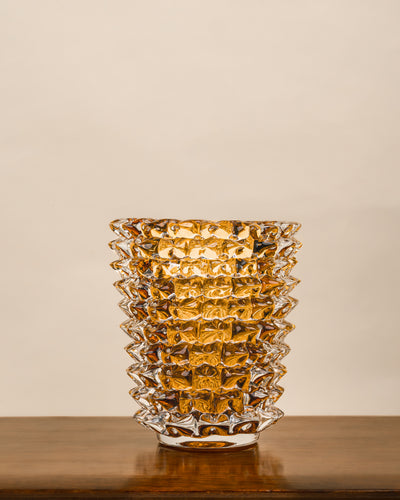 Jarrón Rostrato en Cristal de Murano Ámbar