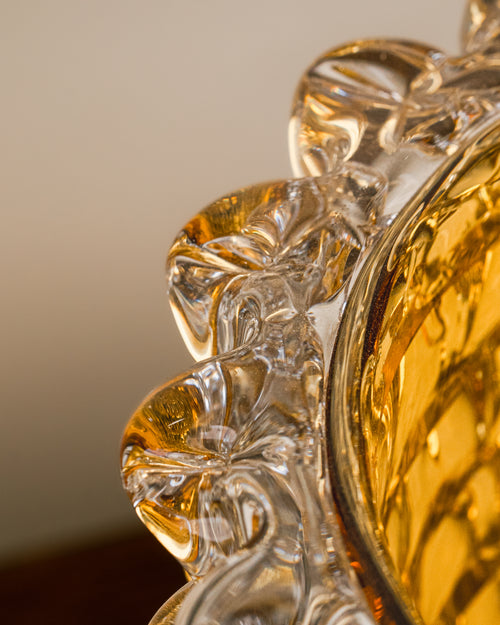 Jarrón Rostrato en Cristal de Murano Ámbar