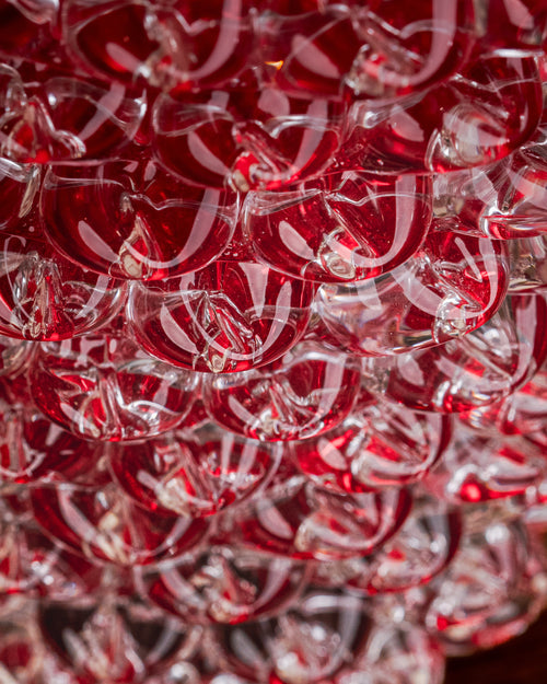 Jarrón Rostrato en Cristal de Murano Rojo Carmesí