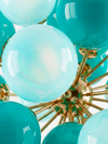 Lámpara Sputnik Bubble en Cristal Azul Tiffany y Latón