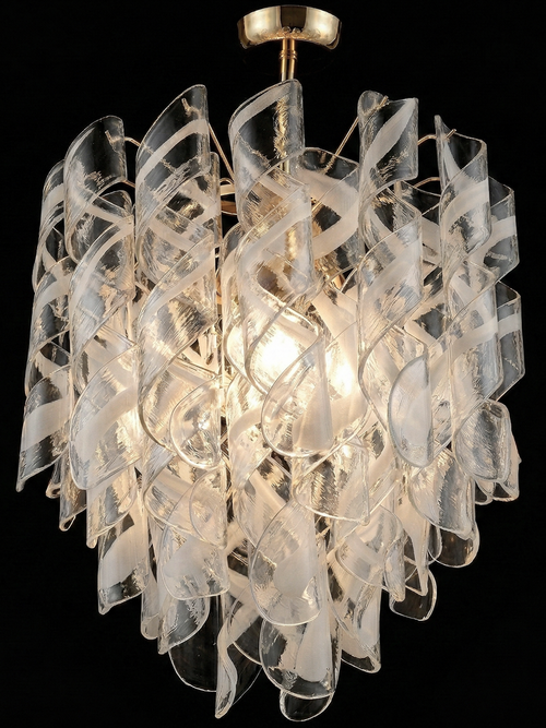 Lámpara de Cristal Espiralado "Torciglioni" de Murano