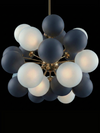 Lámpara Sputnik Globos Azul Mate de Cristal de Murano