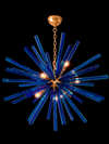 Lámpara Sputnik Triedro en Cristal de Murano Azul Cobalto