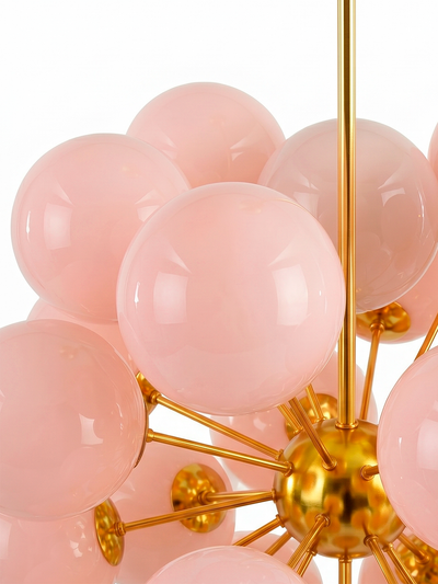 Lámpara Sputnik  Bubble en Cristal de Murano Rosa Pastel
