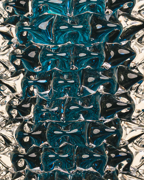 Jarrón Rostrato en Cristal de Murano Azul Cerúleo