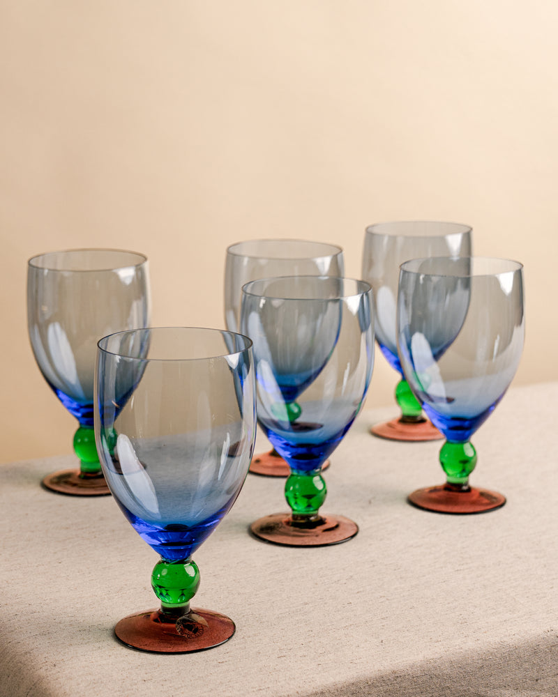 Juego de 6 Copas Tríada en Cristal de Murano