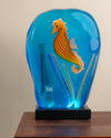 Escultura Iluminada "Caballito de Mar" en Vidrio de Murano por Michele Onesto