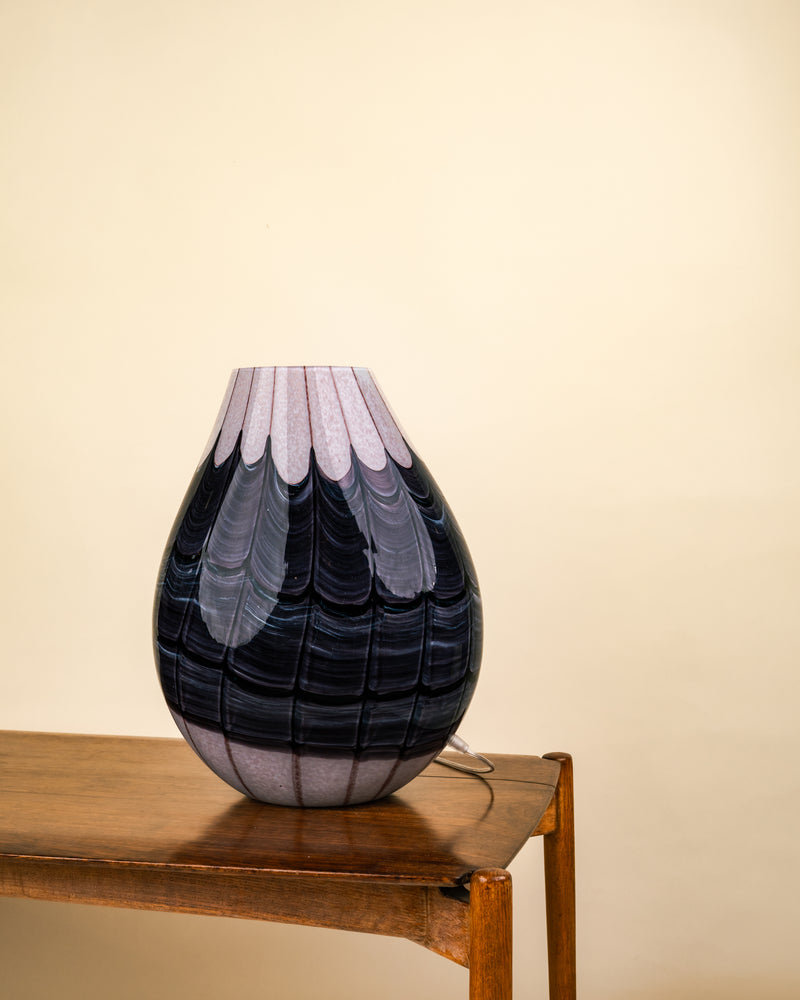 Lámpara Urna en Cristal de Murano Piumata en Morado