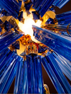 Lámpara Sputnik Triedro en Cristal de Murano Azul Cobalto