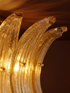 Plafón Palmette en Cristal de Murano Ámbar y Pan de Oro