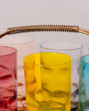 Set de Coctelería Arlecchino 6 Vasos de Murano y Soporte de Latón