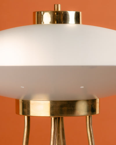 Lámpara de Pie UFO Diseño Space Age en Latón y Metal Lacado